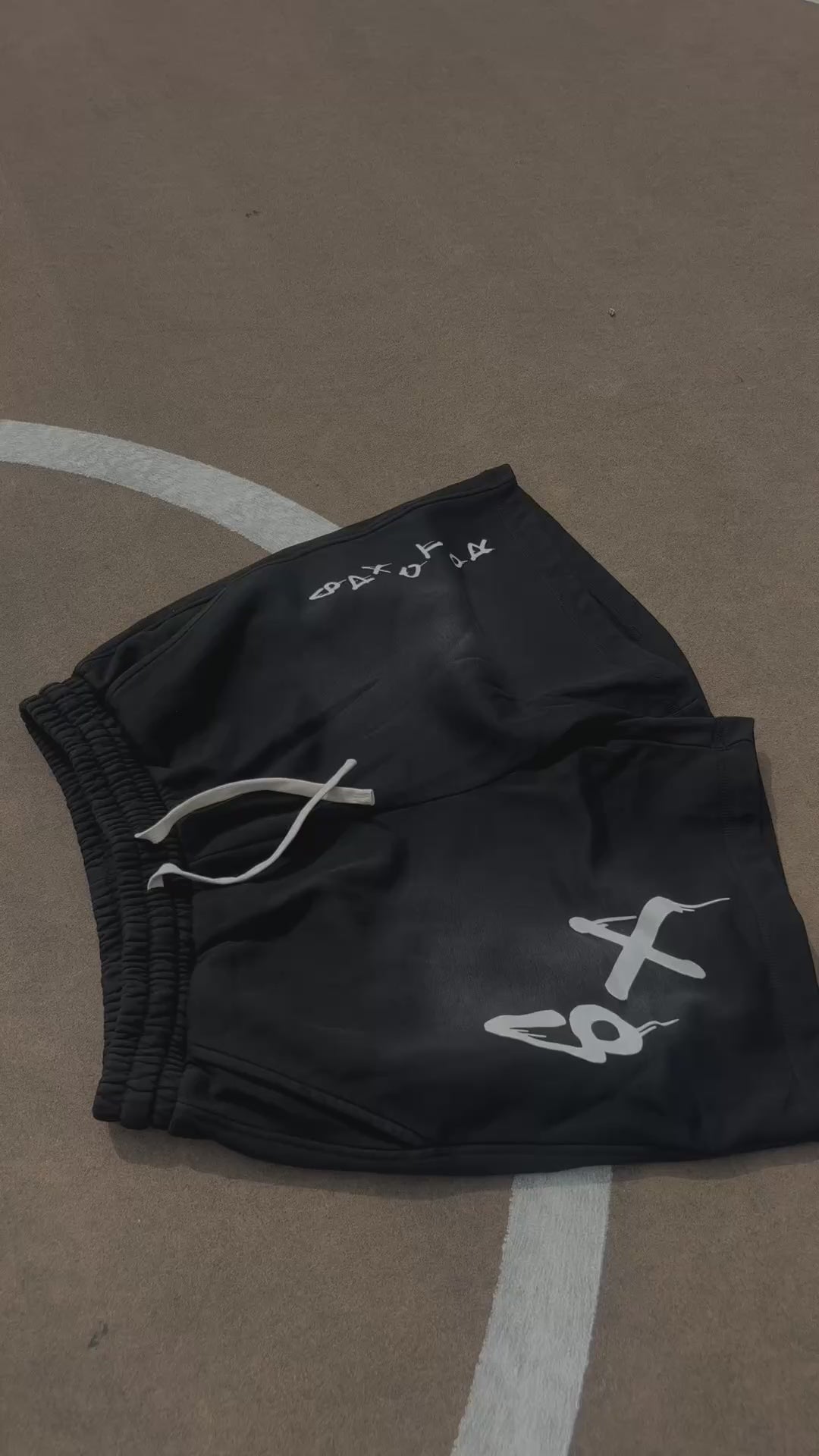Spxctor midnight black Sun Fade Cotton Shorts